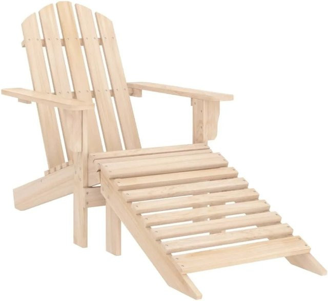 vidaXL Adirondack-Gartenstuhl mit Fußteil aus Massivholz Tanne und Kiefer in Braun - Bild 1