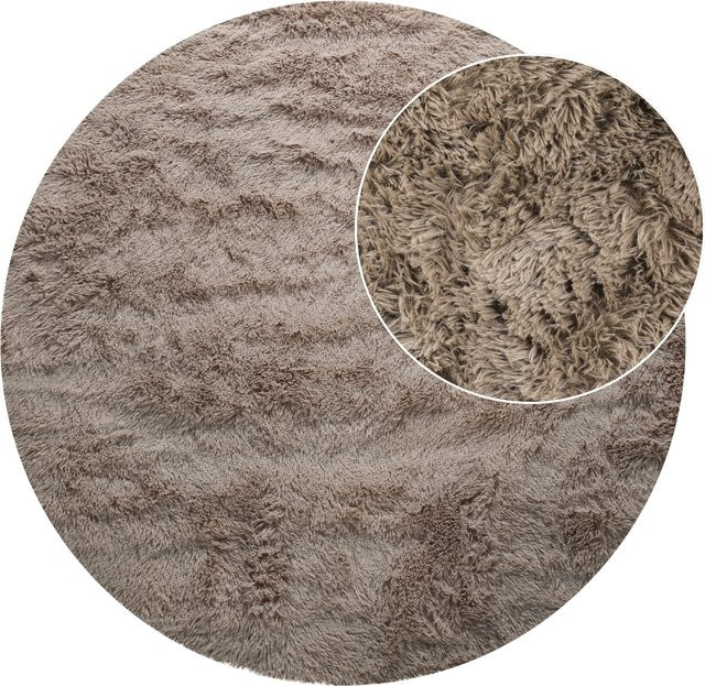 Runder Hochflor-Teppich Silvana in Beige, Durchmesser: 120 cm - Bild 1