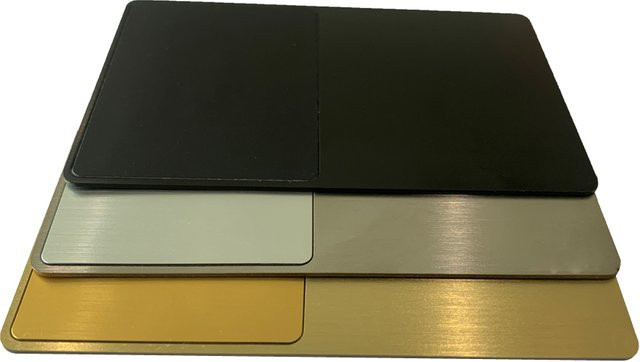 10 Stück SOLDIERFID Smart-NFC-Business-Karten aus Edelstahl in Gold, 13,56 MHz, 504 Byte, beidseitig bedruckbar - Bild 1
