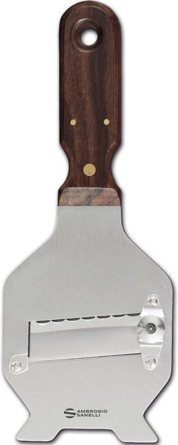 Ambrogio Sanelli Mandoline und Trüffelschneider aus Edelstahl und Holz in Silber, verstellbare Dicke 0,23 mm - Bild 1