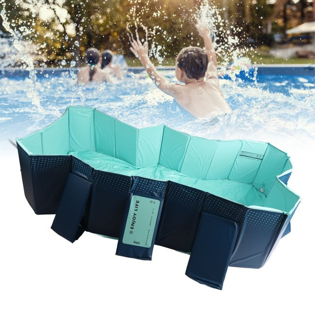 Faltbarer XXL-Schwimmpool für Garten und Zuhause, rechteckiger aufblasbarer Badepool, B/T/H: 160 x 120 x 47 cm - Bild 1