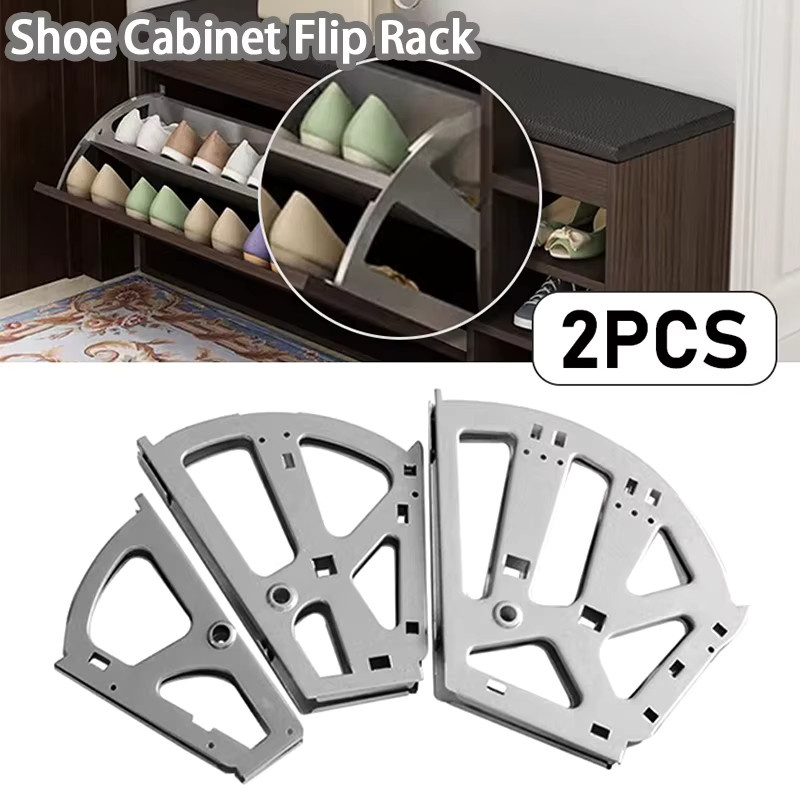 2er-Pack Schuhschrank-Scharniere aus Stahl in Silber von ZLinKJ - Bild 1