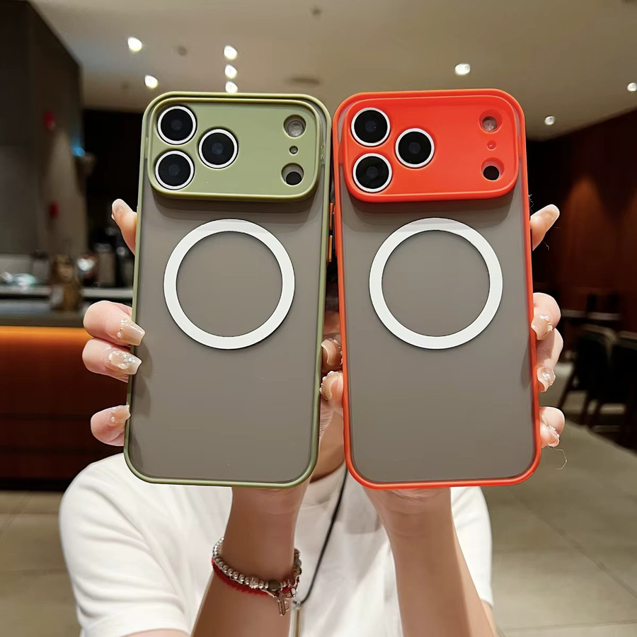 Transparente matte Handyhülle mit magnetischem Kameraschutz für Apple iPhone 17 Air 16E 15 14 Plus 13 12 Mini 11 Pro Max - Bild 2