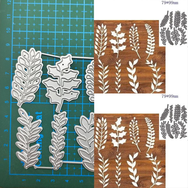 Metall Stanzformen Blatt Motiv für Scrapbooking und DIY Bastelarbeiten in Silber - Bild 1