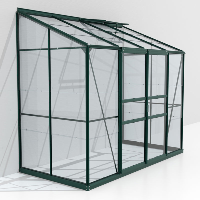 Vitavia Anlehn-Gewächshaus Styx 3300 in Smaragdgrün mit ESG-Glas und Schiebetür, B/H/T: 25,5 x 222 x 132 cm - Bild 3