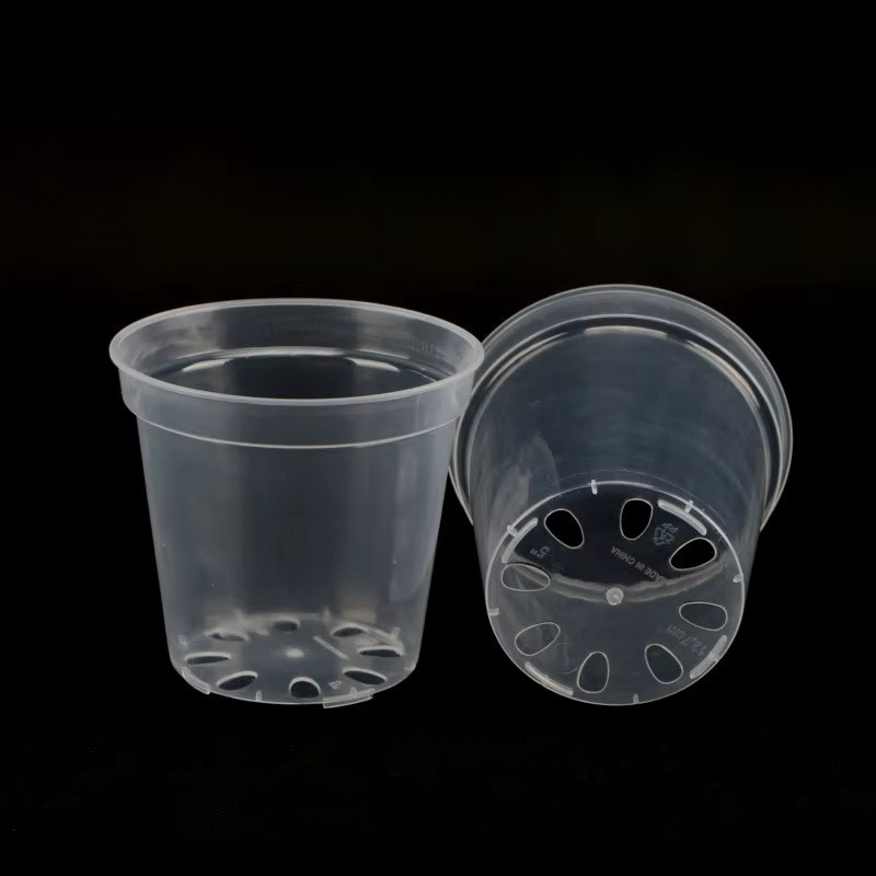 5er Set Adhere To Fly Runde Pflanztöpfe Transparent für Orchideen und Garten, Höhe: 6-15 cm - Bild 1