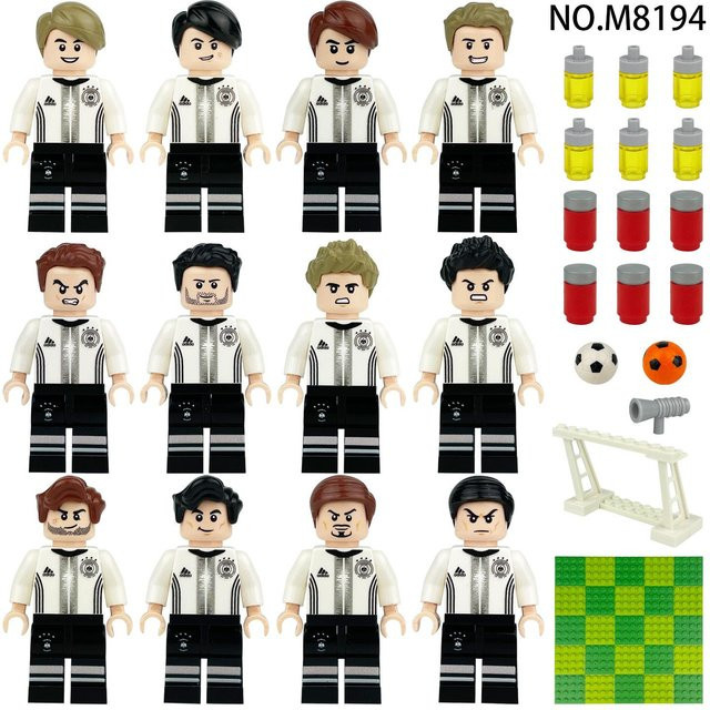 ZMM TOYS Weltmeisterschaft Berühmte Fußballspieler Figur Mini Action Baustein Modell Spielzeug ab 7-12 Jahren - Bild 1
