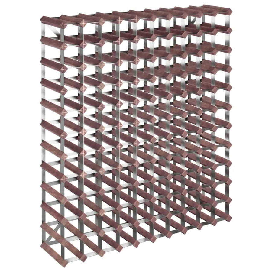 vidaXL Weinregal aus Kiefer Massivholz in Braun für 120 Flaschen, Wandmontage, B/T/H: 120 x 22,5 x 110 cm - Bild 2