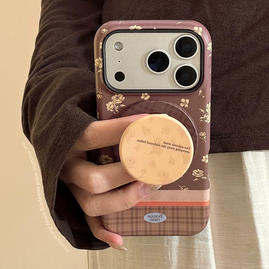 MUQGEW Magnetische iPhone Schutzhülle mit Koreanischem Blumen-Design, Stoßfestes Hard Cover, Multicolour - Bild 3