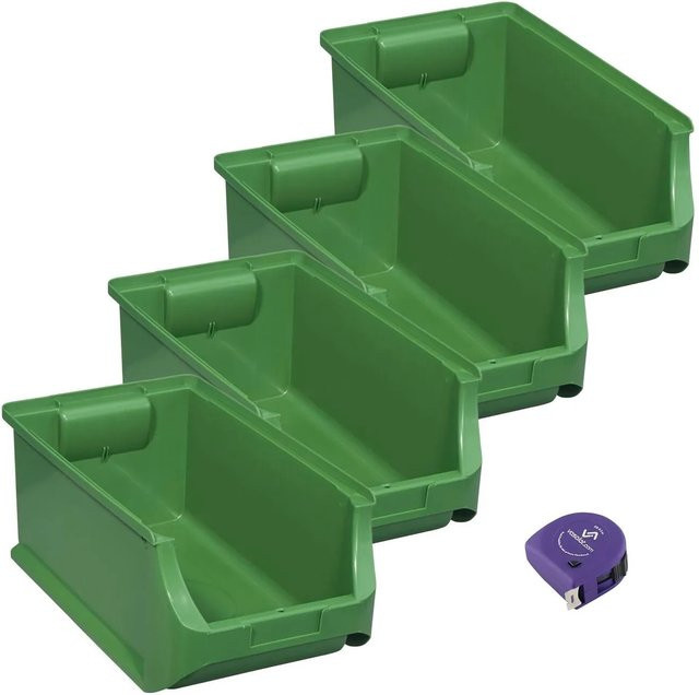vasalat Set Stapelboxen Größe 4, 4 Stück, Grün, B/T/H: 35,5 x 20,5 x 15,0 cm - Bild 1