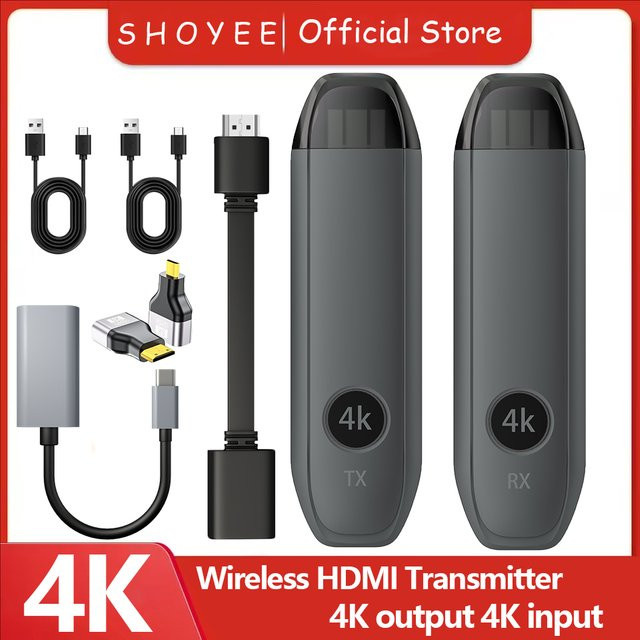 SHOYEE Drahtloser HDMI-Sender und -Empfänger mit 4K UHD Unterstützung für Gaming und Heimkino - Bild 1
