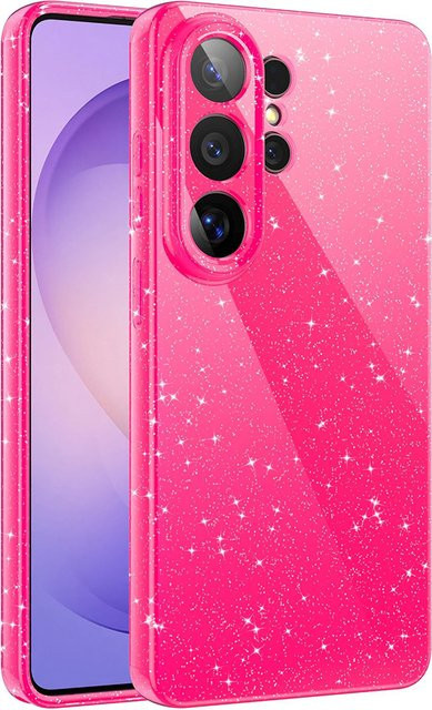 Glitzer Handyhülle für Samsung Galaxy S26 Ultra S25 FE S24 Plus S23 A55 A15 5G in Pink und Gelb mit Bling Design für Damen und Mädchen - Bild 1