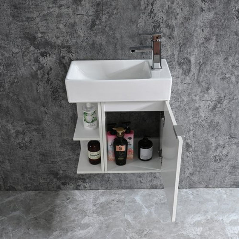 Sanotechnik Spring Waschbecken-Set für das Bad in Weiß bestehend aus Unterschrank Waschbecken und Spiegel B/H: 50 x 60 cm - Bild 2