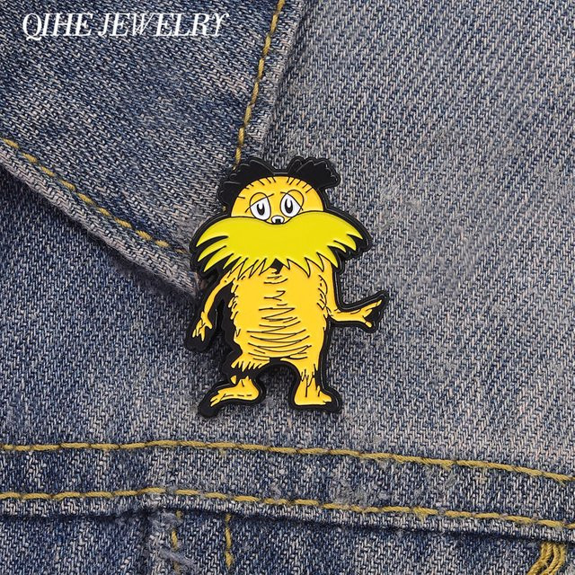 QIHE JEWELRY Broschen, Der Lorax, Emaille, Bunt, Kinder - Bild 1
