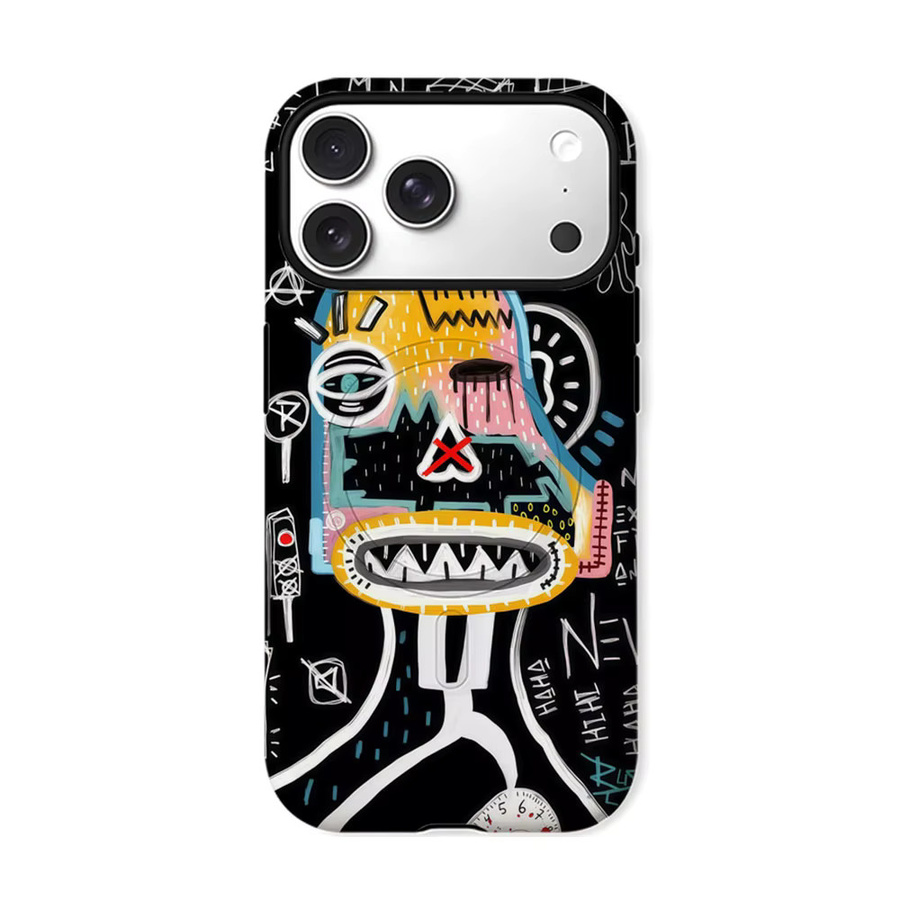 Aurbe Matte 2-in-1 MagSafe Hülle mit Film für iPhone 17 16 15 14 Plus Pro Max, Stoßfeste Hartschale im Graffiti-Stil, Mehrfarbig - Bild 7