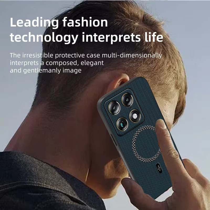 Business Skin Feel Leder-Magnetgehäuse für Motorola Signature Edge 70 60 Pro Fusion Ultra in Blau mit MagSafe Wireless Charging Unterstützung - Bild 5
