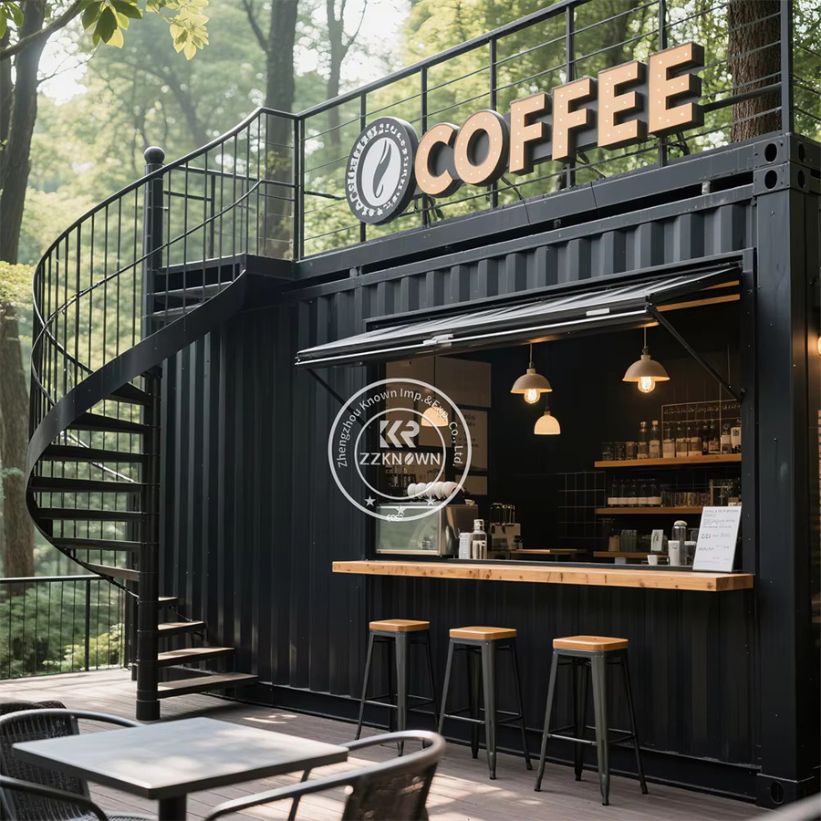 ZZREALLY Modular Container House Design Kiosk in Schwarz als fertiges Luxus Restaurant oder Coffee Shop mit Küche - Bild 2