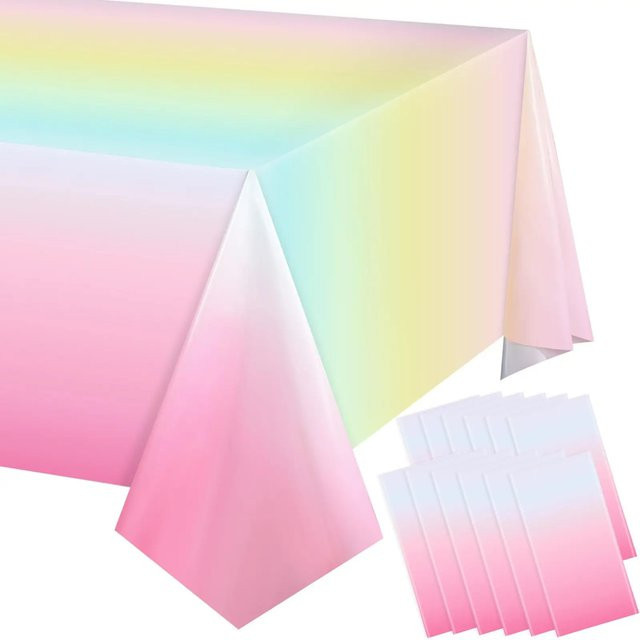 Hasbro Regenbogen-Tischdecke in Mehrfarbig für Geburtstag, Hochzeit und Babyparty, rechteckig - Bild 1