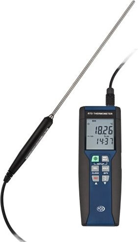 PCE Instruments Präzisionsthermometer PCE-HPT 1 Temperatur-Datenlogger in Schwarz mit Edelstahl-Elementen - Bild 1