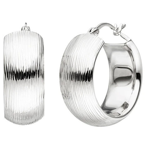 Colfem Creolen breit, 925 Sterling Silber, Unisex - Bild 1