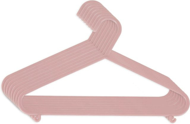 Bieco Kinderkleiderbügel aus Kunststoff in Pink, 8 Stück mit Kleiderstange zur Platzersparnis - Bild 1