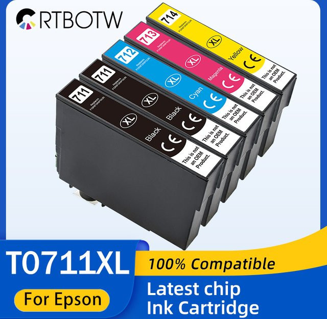 XL Tintenpatrone Schwarz kompatibel für Epson Stylus SX110 SX215 SX218 SX400 SX405 SX410 SX415 SX510W SX515W DX7400 T0711 T0714 - Bild 1