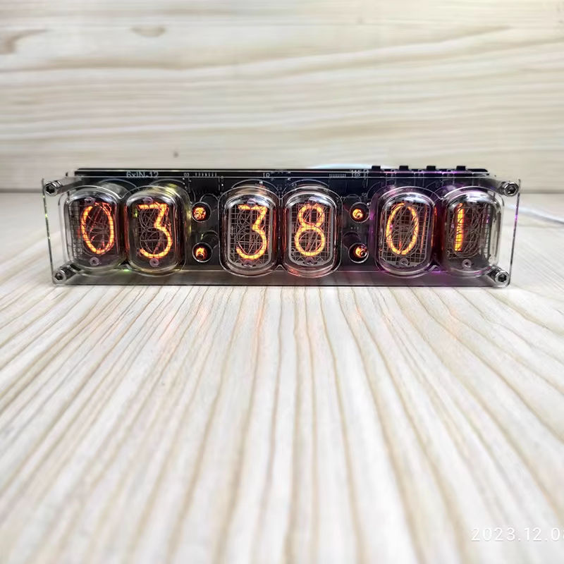 GHXAMP IN-12 Glow Tube Uhr – Digitale Nixie Uhr im Vintage Design als Desktop Zubehör für deinen Computer, transparent - Bild 3