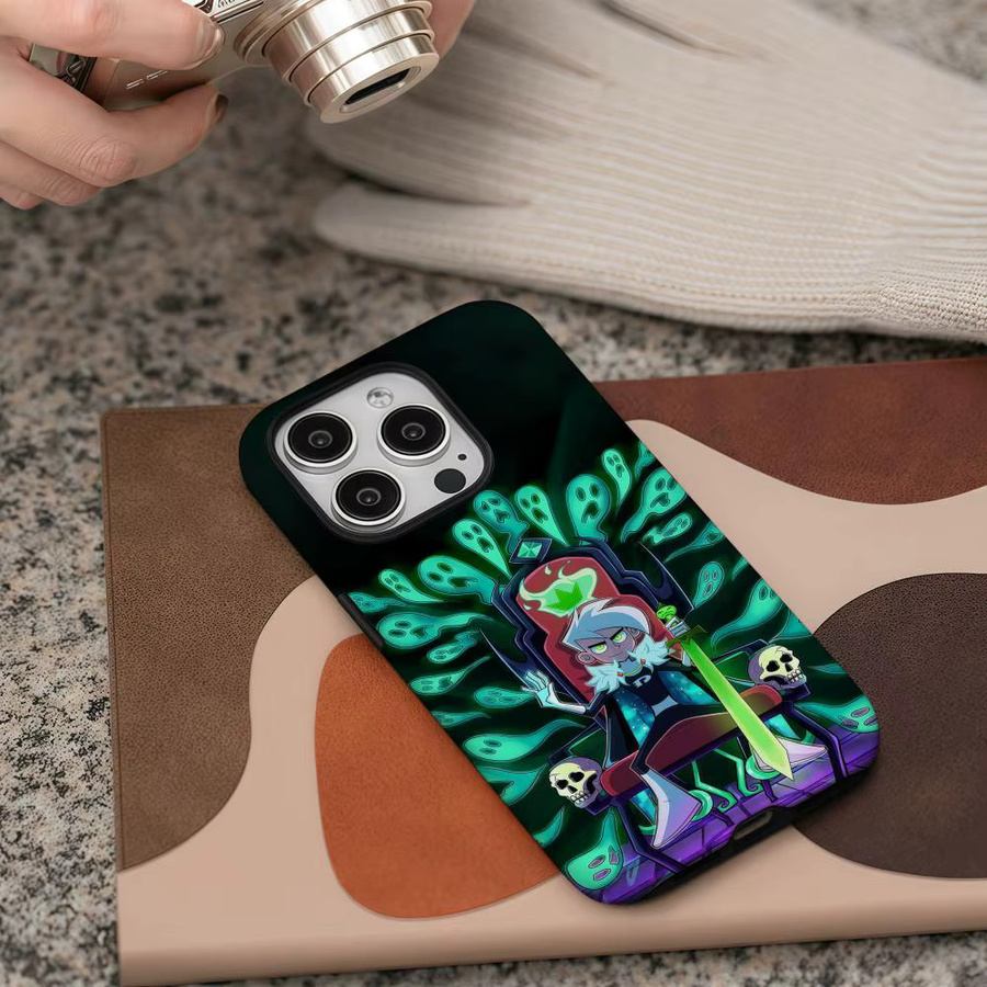 D-Danny Phantom Handyhülle für iPhone 17 16 15 14 13 12 Pro Max Plus in Weiß und Multicolour mit glänzender HD-Doppelschicht-Flüssighartschale - Bild 4