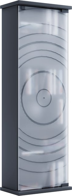 VCM Tilano M CD DVD Vitrinenschrank aus Holz in Anthrazit mit ESG-Sicherheitsglastür und 5 variablen Einlegeböden, H x B x T: 92 x 31 x 18 cm - Bild 1