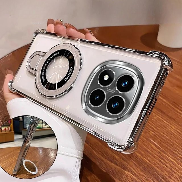 Xiaomi Magnetische Schutzhülle für Redmi Note 15 Pro 4G 5G in Silber mit Stoßfestem Airbag-Schutz - Bild 1