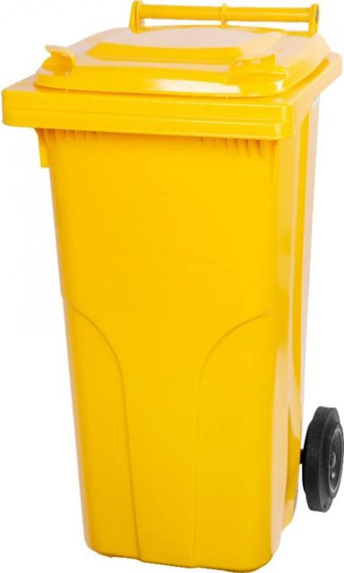 PROREGAL Mülltonne Mgb aus HDPE-Kunststoff in Gelb mit 120 Litern Fassungsvermögen - Bild 1