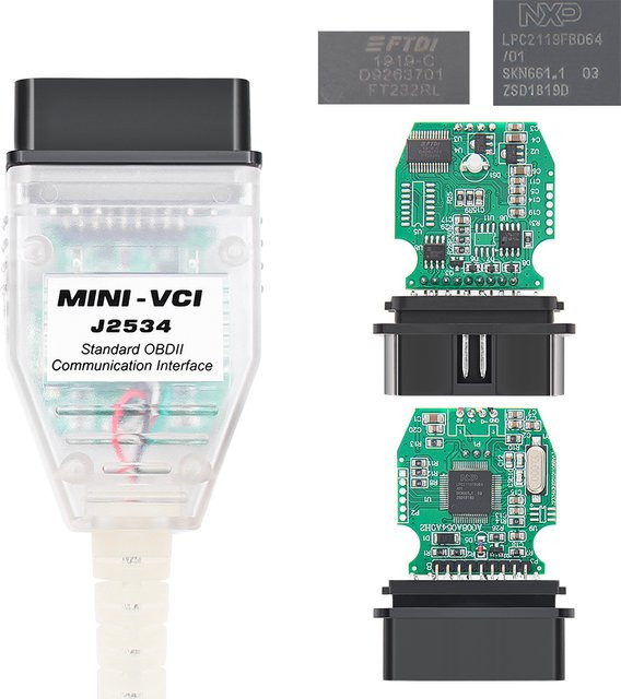 Mini VCI J2534 OBD2 Diagnosekabel von Tis Techs Tream für Toyota mit FTDI FT232RL/FT232RQ Chip zur Fahrzeugdiagnose - Bild 1