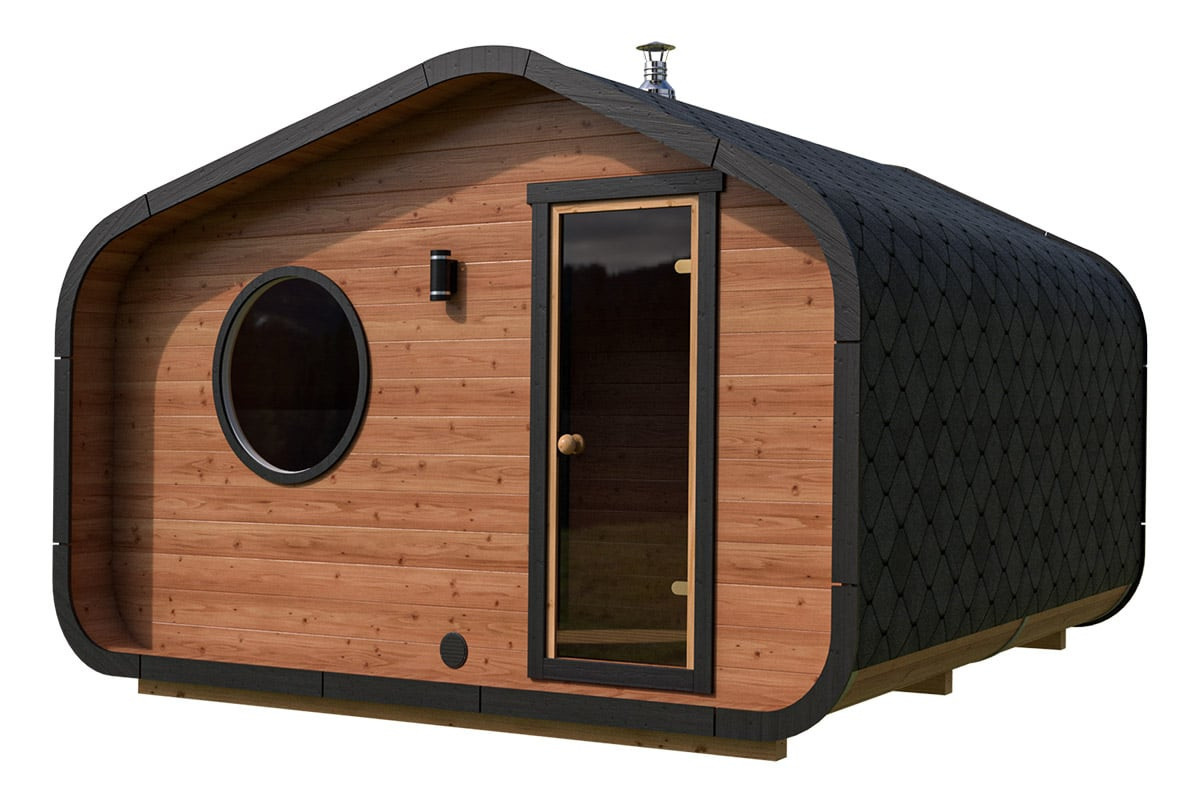 Outdoor Sauna Mont Blanc von Hansagarten24 aus Erlenholz in Braun, B x T: 4 x 4 m - Bild 2