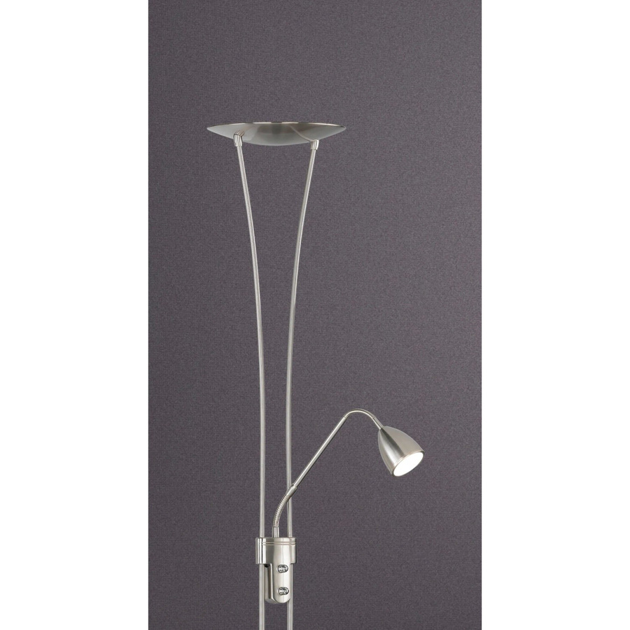 Trio LED-Deckenfluter 2-flammig in Nickel matt mit satiniertem Glas, dimmbar, warmweiß - Bild 2