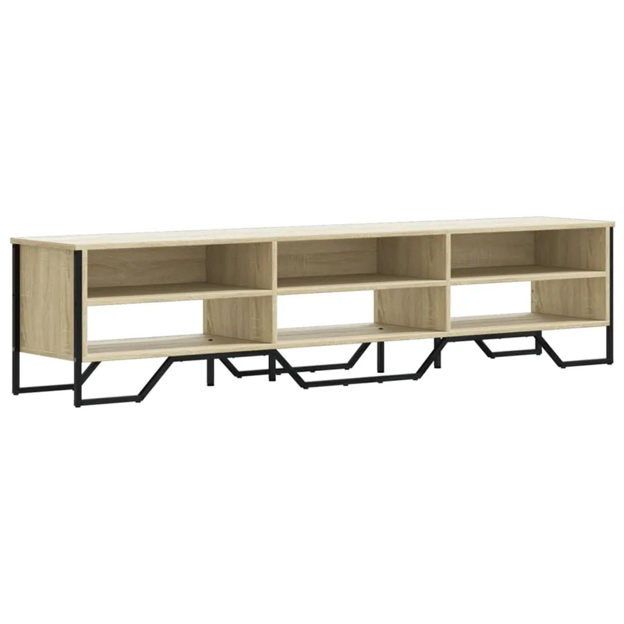 vidaXL TV-Schrank modern in Sonoma-Eiche Braun aus Holzwerkstoff und Metall, B/T/H: 180 x 34 x 41 cm - Bild 2