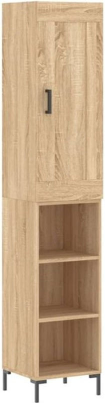 Vidaxl Highboard Sonoma-Eiche Natur aus Holzwerkstoff und Metall mit Drehtüren, H x B x T: 180 x 34,5 x 34 cm - Bild 1