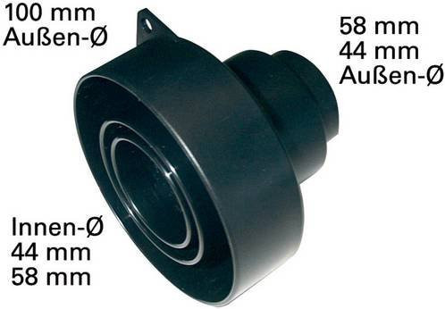 Metabo Multi Absaugadapter in Schwarz für Sauganschlüsse mit 100 mm, 58 mm und 44 mm - Bild 1
