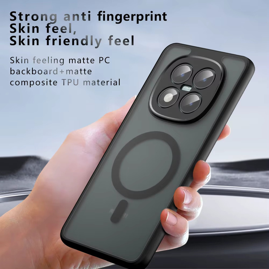 Magnetische Schutzhülle für Xiaomi Redmi Note 15 Pro Plus in Transparent und Schwarz, mattes TPU-Gehäuse mit kabellosem Laden und stoßfestem Design - Bild 4
