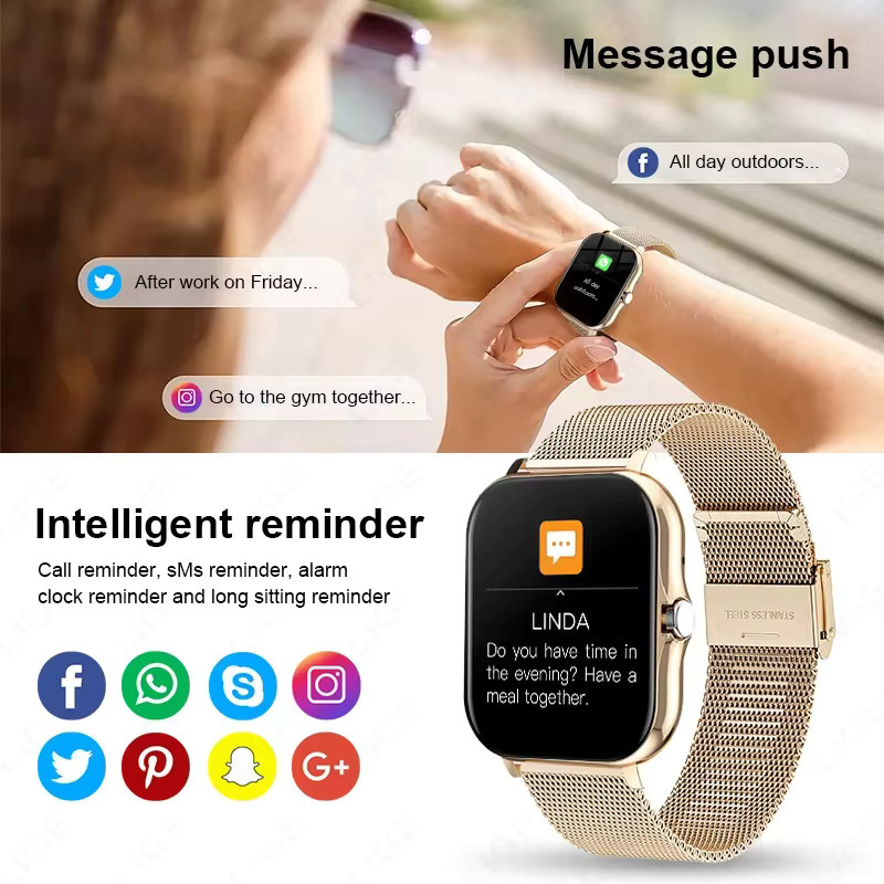 LAXASFIT Smartwatch, Schwarz, Gold, Unisex - Bild 3