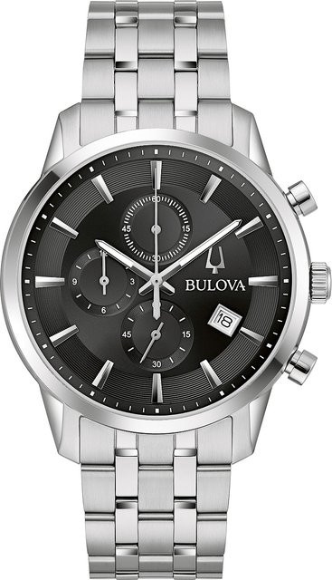 Bulova Chronograph Herrenuhr, Quarz, Edelstahl, 41 mm, Schwarz - Bild 1
