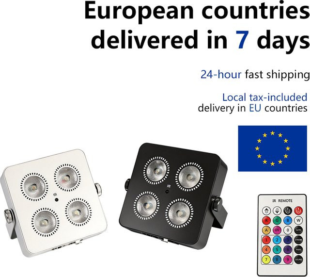 Drahtloses 6-in-1 LED RGBWA UV PAR Licht mit Akku und DMX-Steuerung für Partys, Schwarz - Bild 1