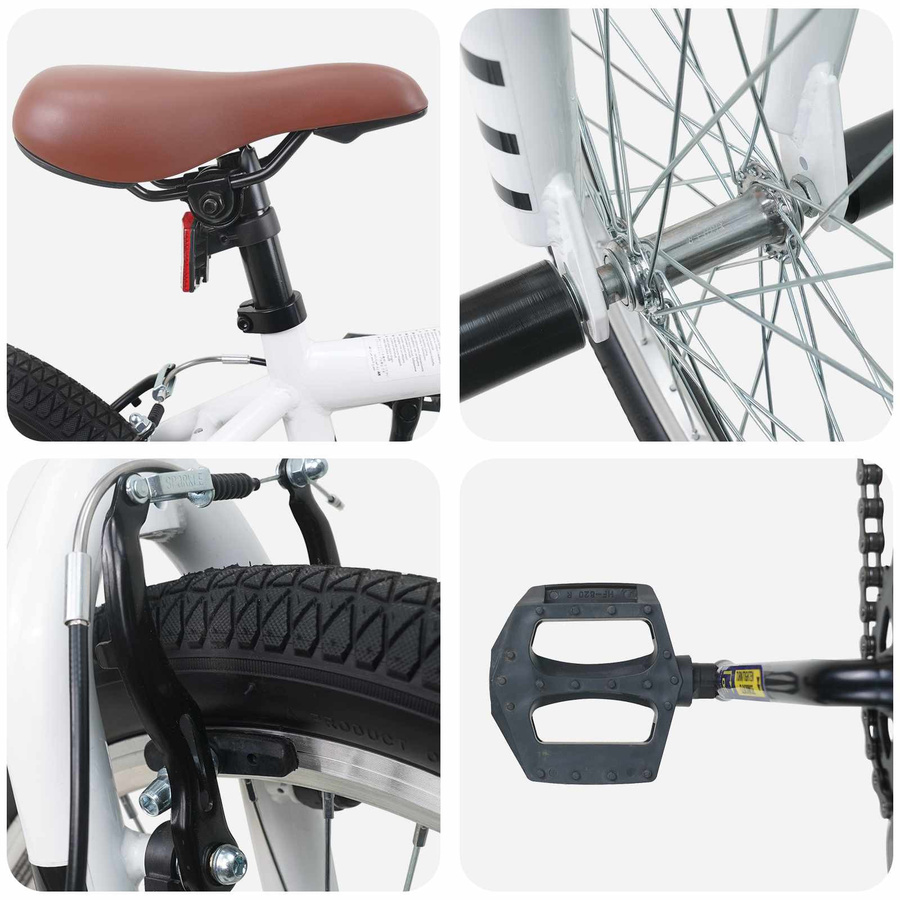VD Home Furnishing BMX-Fahrrad 20 Zoll für Personen über 9 Jahre Weiß - Bild 2
