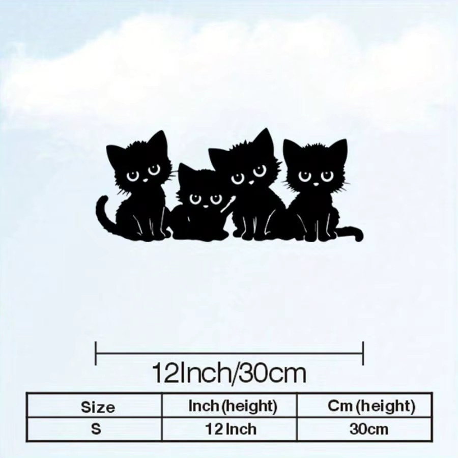 HELLOYOUNG Wandkunst-Set aus Metall mit 5 schwarzen Katzensilhouetten im Vintage-Design - Bild 2