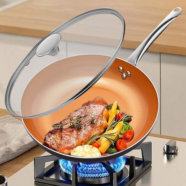 KOCH SYSTEME CS Saute Pan Antihaft-Bratpfanne mit Deckel aus Kupfer und Titan-Keramik - Bild 1
