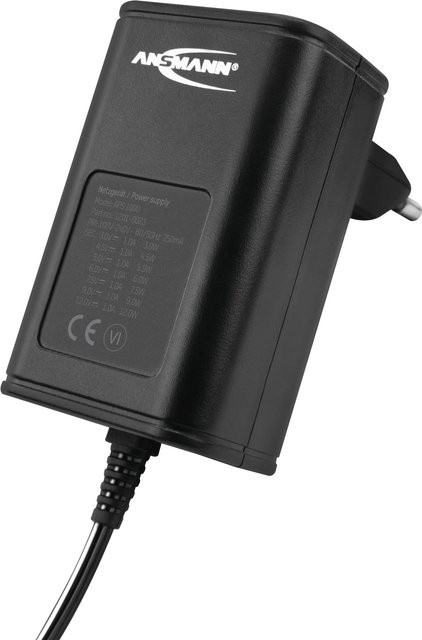 Ansmann 1201-0023 Universal-Steckernetzteil in Schwarz mit einstellbaren 3 V bis 12 V DC und 1000 mA sowie 3,5 mm Barrel-Plug - Bild 2