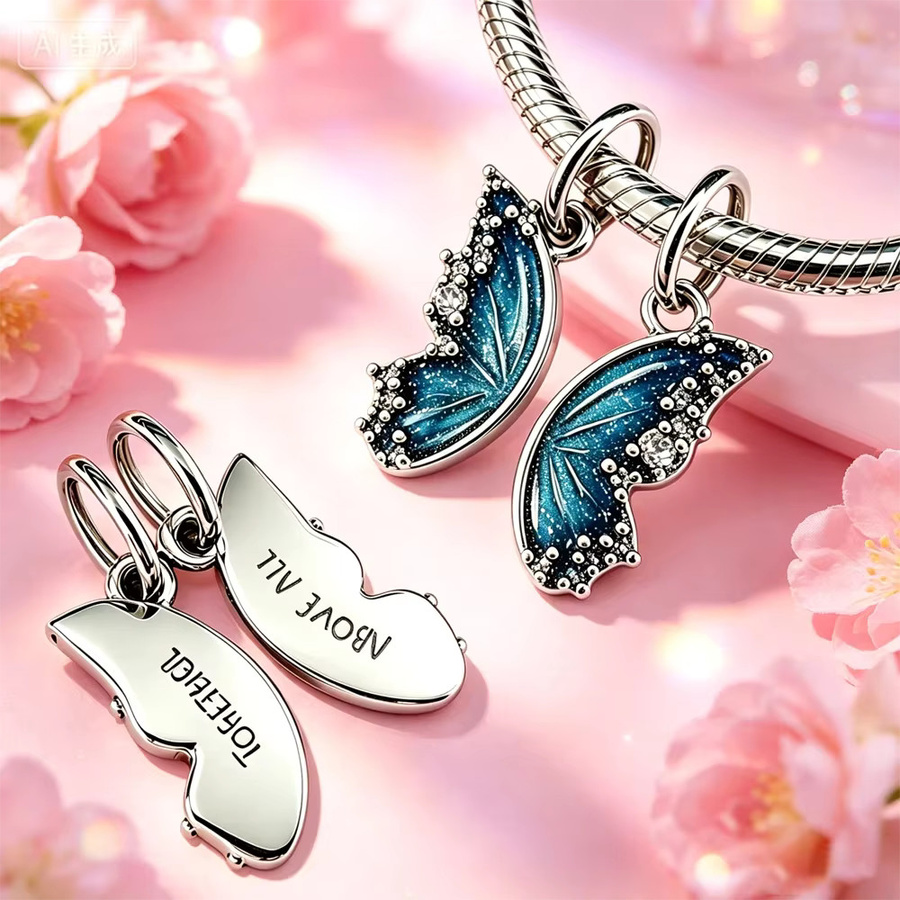 STYFNE Charms, 925 Silber, Zirkonia, Perle, Blau - Bild 2