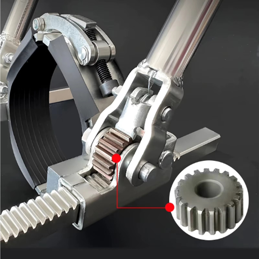 PP Silent Pipe Tensioner Sleeve Rohrinstallationswerkzeug Abflussrohrzieher Rohrspanner Rohrschieber in Silber - Bild 4