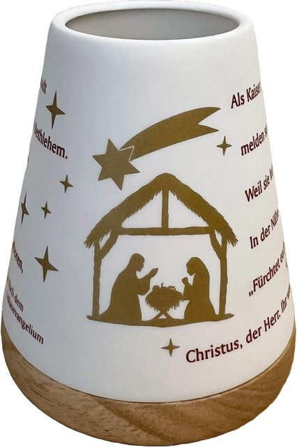 Uljö Porzellan Windlicht Weihnachtsgeschichte in Weiß für Teelichter - Bild 1