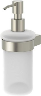LENZ Seifenspender PEARL in Nickel-matt und Silber mit Pumpe zur Montage durch Kleben oder Bohren - Bild 1
