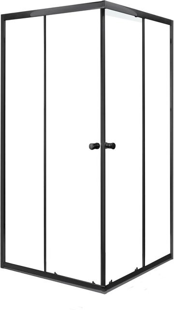 Kerra Duschkabine Olga SQ Schiebetür aus ESG Glas in Schwarz und Transparent, B/T: 90 x 90 cm, Höhe: 180 cm - Bild 1